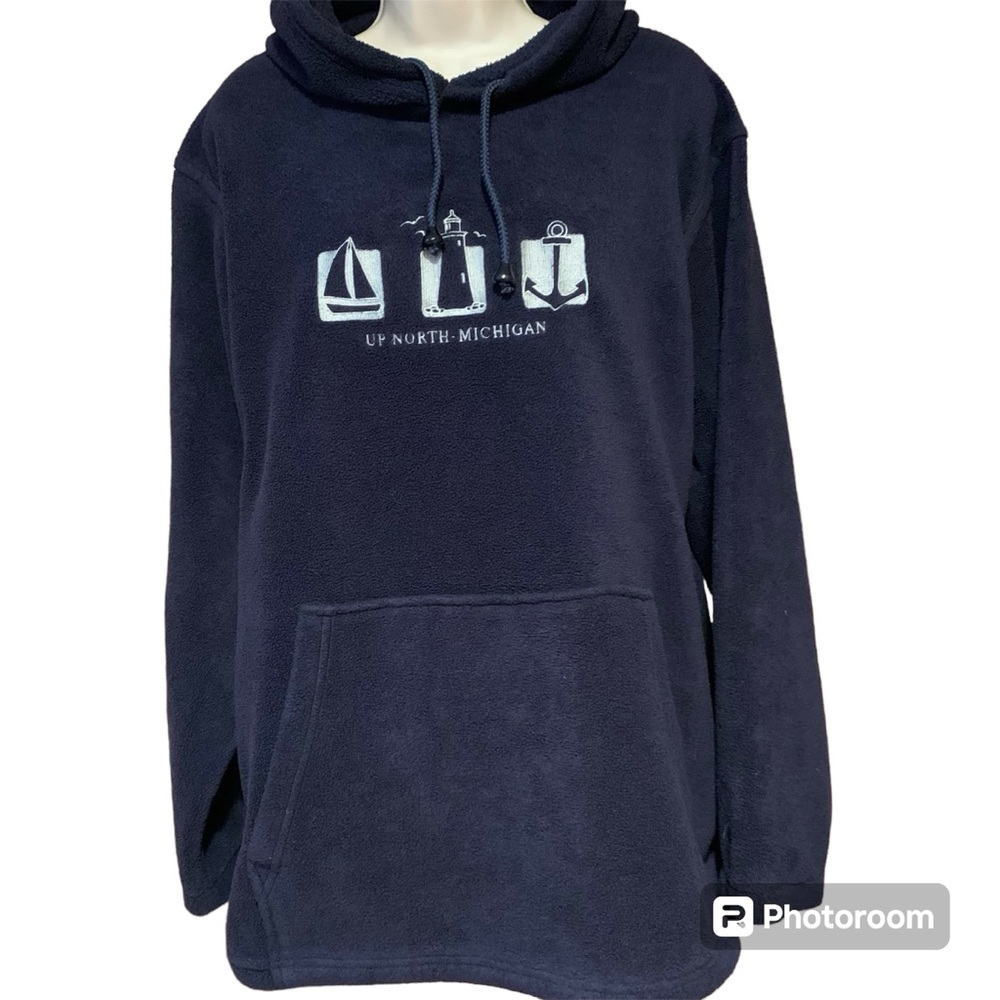 NAVY fleece “UP NORTH ~ MICHIGAN” hoodie